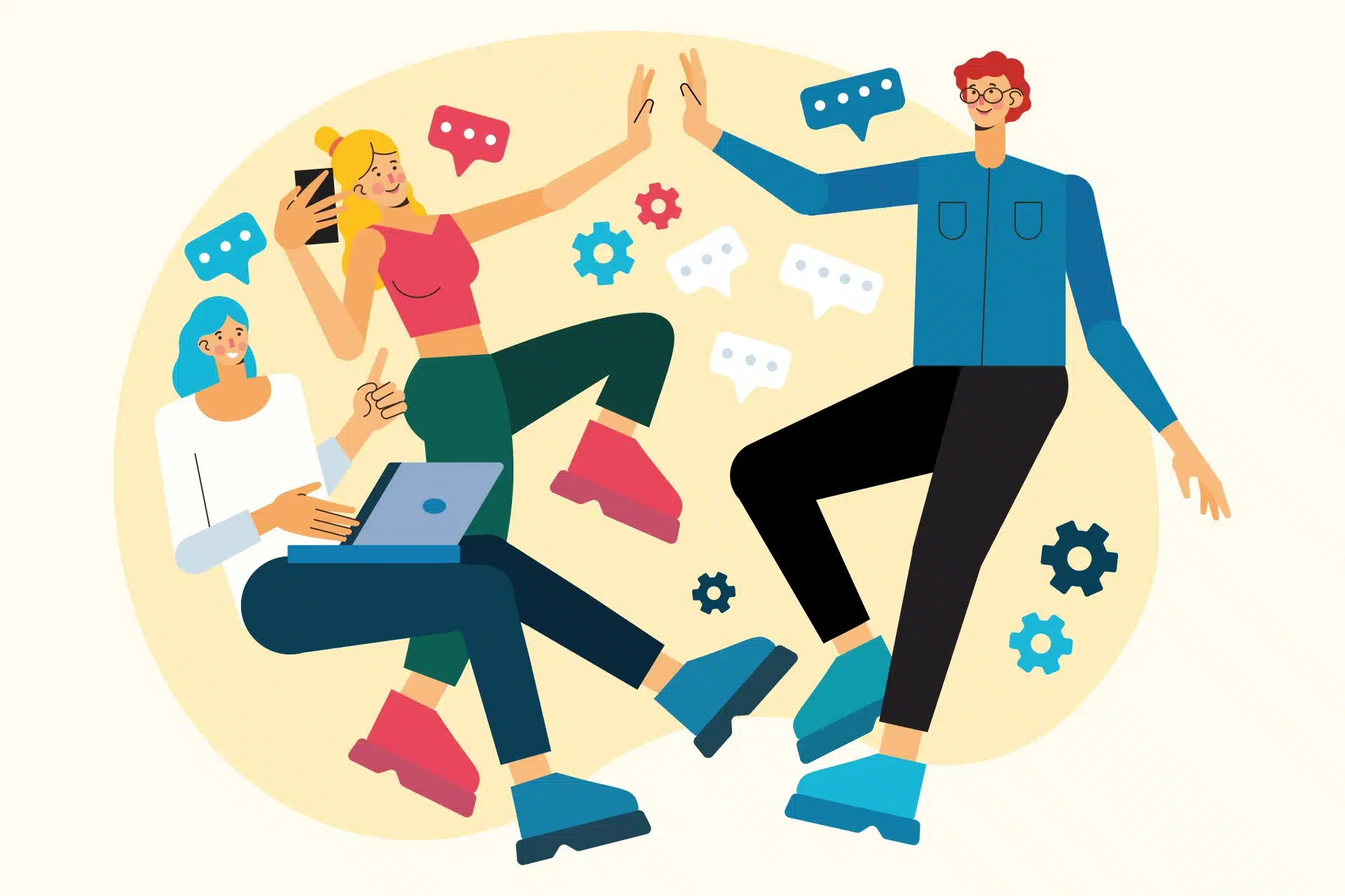 Ilustracja przedstawiająca różnorodne symbole pojawiające się w snach